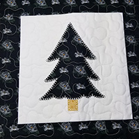 Christmas Tree Machine Applique Design - Blanket Stich Finish